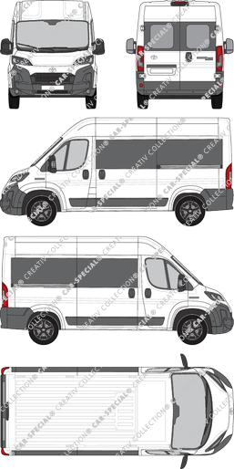 Toyoa Proace Max, minibus, L2H2, Rear Wing Doors, 2 Sliding Doors (2024)