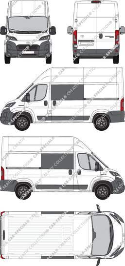 Toyoa Proace Max, van/transporter, L2H3, double cab, Rear Wing Doors, 2 Sliding Doors (2024)