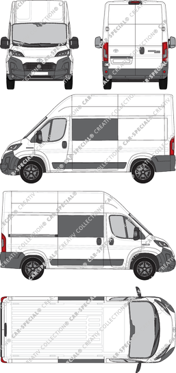 Toyoa Proace Max, van/transporter, L2H3, double cab, Rear Wing Doors, 1 Sliding Door (2024)
