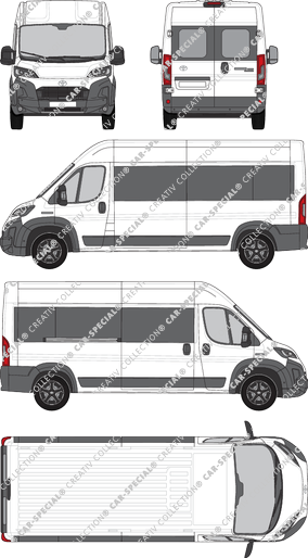 Toyoa Proace Max, minibus, L3H2, Rear Wing Doors, 1 Sliding Door (2024)