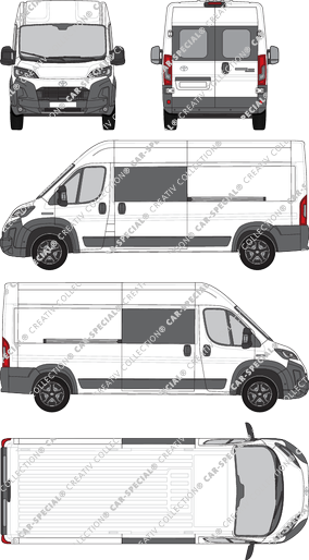 Toyoa Proace Max, van/transporter, L3H2, rear window, double cab, Rear Wing Doors, 2 Sliding Doors (2024)