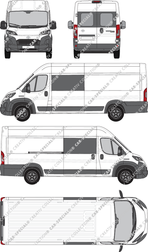 Toyoa Proace Max, van/transporter, L4H2, rear window, double cab, Rear Wing Doors, 1 Sliding Door (2024)