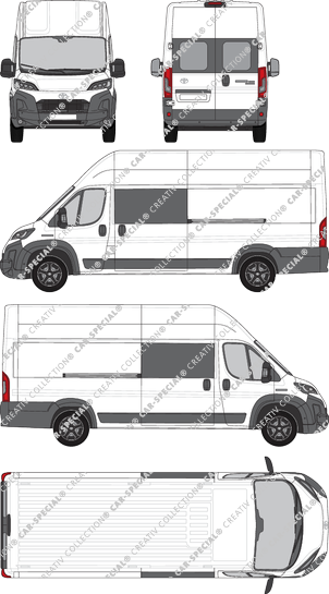 Toyoa Proace Max, van/transporter, L4H3, rear window, double cab, Rear Wing Doors, 2 Sliding Doors (2024)