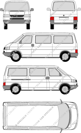 Volkswagen Transporter, T4, camionnette, Radstand lang, 1 Sliding Door (1990)
