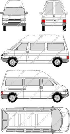 Volkswagen Transporter Hard-Top, T4, Hard-Top, camionnette, Radstand lang, 1 Sliding Door (1990)