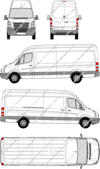 Volkswagen Crafter, Kastenwagen, Hochdach, Radstand lang, Rear Wing Doors, 1 Sliding Door (2006)