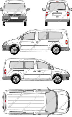 Volkswagen Caddy, Maxi, Hochdachkombi, Rear Flap, 2 Sliding Doors (2007)