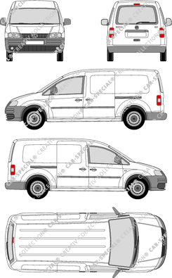 Volkswagen Caddy, Maxi, Kastenwagen, Heck verglast, Rear Flap, 2 Sliding Doors (2007)