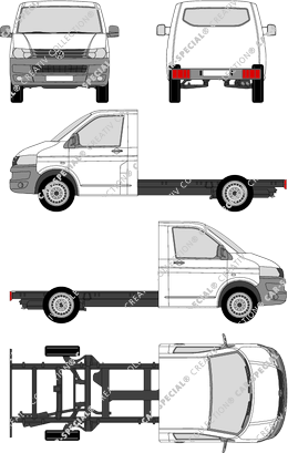 Volkswagen Transporter Chassis for superstructures, 2009–2015 (VW_308)