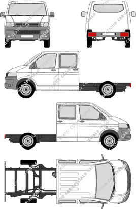 Volkswagen Transporter Châssis pour superstructures, 2009–2015 (VW_309)