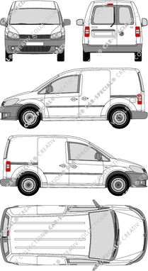 Volkswagen Caddy, Kastenwagen, Heck verglast, Rear Wing Doors, 2 Sliding Doors (2010)