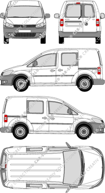 Volkswagen Caddy, Kastenwagen, Heck verglast, Doppelkabine, Rear Wing Doors, 2 Sliding Doors (2010)