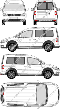 Volkswagen Caddy Cross, Cross, Hochdachkombi, Rear Wing Doors, 2 Sliding Doors (2013)