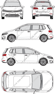 Volkswagen Golf Sportsvan Hayon, 2014–2017 (VW_433)