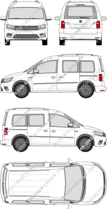 Volkswagen Caddy, Hochdachkombi, Rear Flap, 2 Sliding Doors (2015)