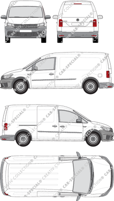 Volkswagen Caddy, Maxi, Kastenwagen, Rear Flap, 1 Sliding Door (2015)