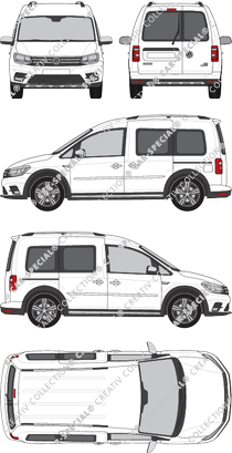 Volkswagen Caddy Alltrack, Hochdachkombi, Rear Wing Doors, 2 Sliding Doors (2015)