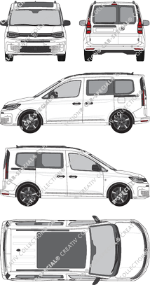 Volkswagen Caddy Kombi, Hochdachkombi, verglast, Rear Wing Doors, 2 Sliding Doors (2020)