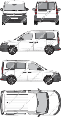 Volkswagen Caddy Cargo, Hochdachkombi, Rear Wing Doors, 2 Sliding Doors (2020)