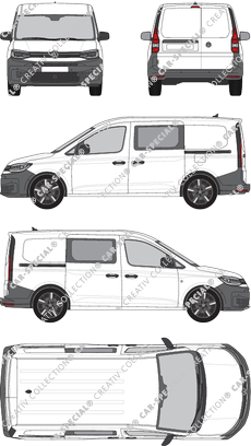 Volkswagen Caddy Cargo, Kastenwagen, Doppelkabine, Rear Wing Doors, 2 Sliding Doors (2020)
