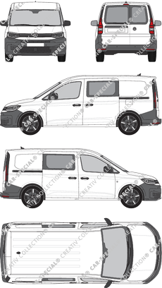 Volkswagen Caddy Cargo, Kastenwagen, Heck verglast, Doppelkabine, Rear Wing Doors, 2 Sliding Doors (2020)