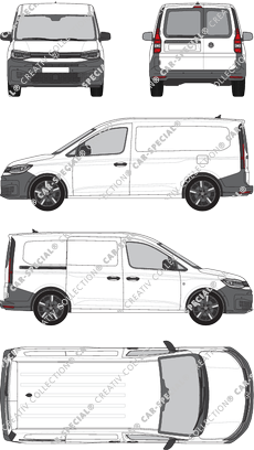 Volkswagen Caddy Cargo, Kastenwagen, Heck verglast, Rear Wing Doors, 1 Sliding Door (2020)