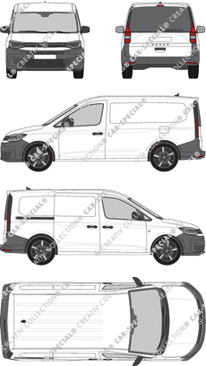 Volkswagen Caddy Cargo, Kastenwagen, Heck verglast, Rear Flap, 1 Sliding Door (2020)
