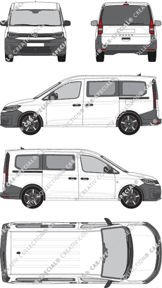 Volkswagen Caddy Cargo, furgón, acristalado, Rear Flap, 2 Sliding Doors (2020)
