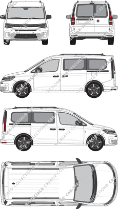 Volkswagen Caddy Kombi, Hochdachkombi, verglast, Rear Wing Doors, 2 Sliding Doors (2020)