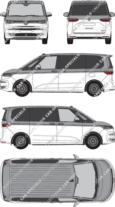 Volkswagen Transporter Multivan, camionnette, Rear Flap, 2 Sliding Doors (2021)