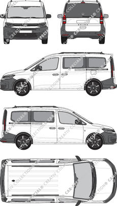 Volkswagen Caddy California, Camper, verglast, Rear Flap, 2 Sliding Doors (2021)