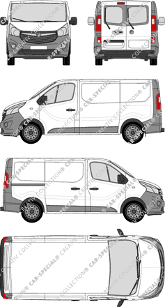 Vauxhall Vivaro, Kastenwagen, L1H1, Heck verglast, Rear Wing Doors, 1 Sliding Door (2014)