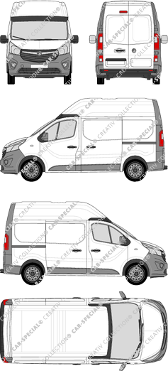 Vauxhall Vivaro, furgone, L1H2, Rear Wing Doors, 2 Sliding Doors (2014)