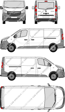 Vauxhall Vivaro, furgone, L2H1, vitre arrière, Rear Flap, 2 Sliding Doors (2014)