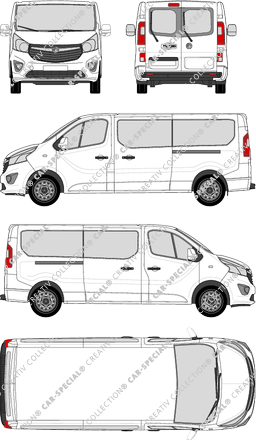Vauxhall Vivaro Combi, Combi, L2H1, Rear Wing Doors, 2 Sliding Doors (2014)